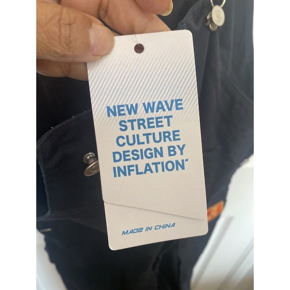 New Wave street culture Design by inflation  Overalls Sz L Black NWT - Picture 6 of 7